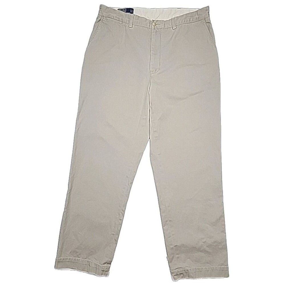 Ralph Lauren Polo Prospect Pant Chino Men Sz 36 x 30 Khaki Tan Cotton Flat
